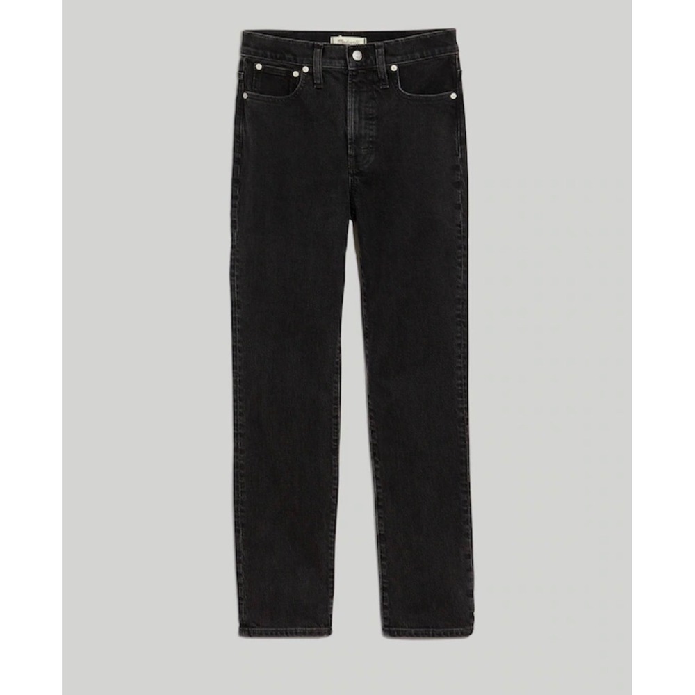 Madewell Mid Rise Perfect Vintage Jeans Black Wash Women's Sz 27 Straight Leg